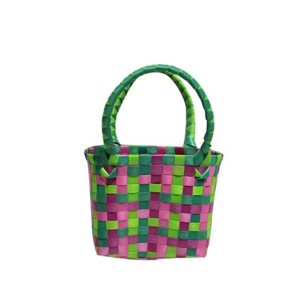 Plastic Woven Handbag Colorful Straw (40 Bags, 4 of each color)