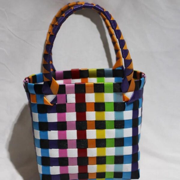 Plastic Woven Handbag Colorful Straw (40 Bags, 4 of each color) - Image 5