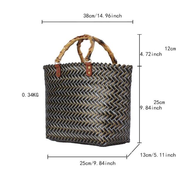 Waterproof Straw Basket Tote Beach Bag (15 Bags) - Image 5