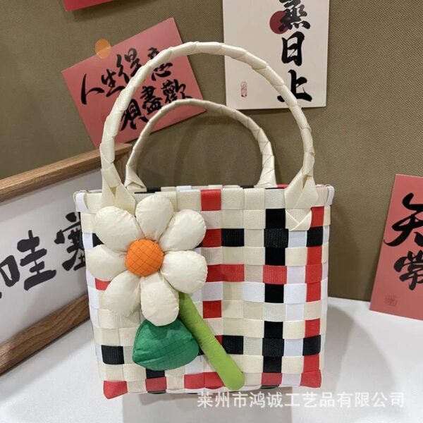 Fashion Casual Colorful Woven Bucket Bag (11 Bags, 1 of each color) - Image 5