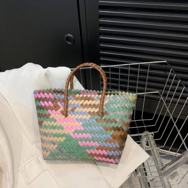 Custom Straw Summer Handbags for Women - Style Storage Basket Bag (10 bags) - Image 3