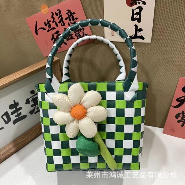 Fashion Casual Colorful Woven Bucket Bag (11 Bags, 1 of each color) - Image 4