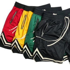 Custom personal logo mesh polyester Dty It Basketball Shorts with with Two Zipper pockets