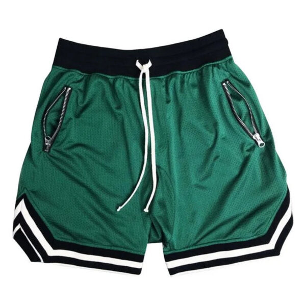 Custom personal logo mesh polyester Dty It Basketball Shorts with with Two Zipper pockets - Image 5