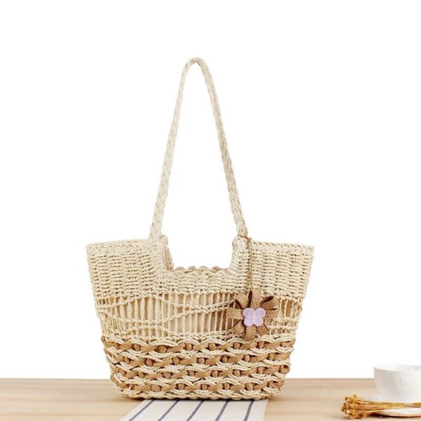 Large Straw Hollow out Handwoven - Handbags (10 bags, 5 of each color) - Image 5